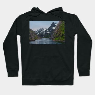 Entering Trollfjord at Midnight in Norway Hoodie